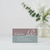 Elegant Green en Brown Textured Monogram Classic Visitekaartje (Staand voorkant)