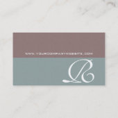 Elegant Green en Brown Textured Monogram Classic Visitekaartje (Achterkant)