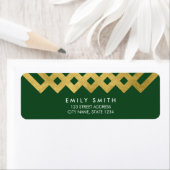 Elegant Green en Faux Gold Geometric Address Etiket (Insitu)
