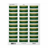 Elegant Green en Faux Gold Geometric Address Etiket (Full Sheet)