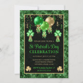 Elegant Green en Gold Balloons St Patrick's Day Kaart (Voorkant)