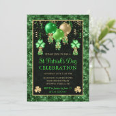 Elegant Green en Gold Balloons St Patrick's Day Kaart (Staand voorkant)