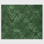 Elegant Green en Gold Celtic St Patrick's Day Cadeaupapier (Vlak)