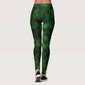 Elegant Green en Gold Diamonds Leggings (Achterkant)