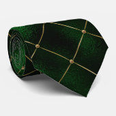Elegant Green en Gold Diamonds St Patrick's Day Stropdas (Opgerold)