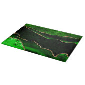 Elegant Green en Gold Faux Glitter Agate Snijplank (Hoek)