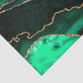 Elegant Green en Gold Faux Glitter Agate Tissuepapier (Detail)