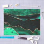 Elegant Green en Gold Faux Glitter Agate Tissuepapier (Craft)