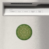 Elegant Green en Gold Floral Mandala Pattern Magneet (Insitu (Vaatwasser))