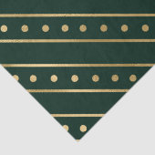 Elegant Green en Gold Foil kerstStripes Tissuepapier (Detail)