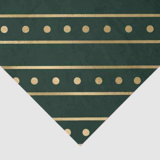 Elegant Green en Gold Foil kerstStripes Tissuepapier (Detail)