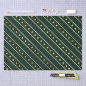 Elegant Green en Gold Foil kerstStripes Tissuepapier (Craft)