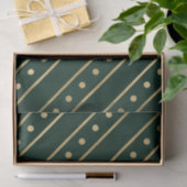 Elegant Green en Gold Foil kerstStripes Tissuepapier (Geschenk)