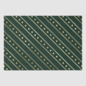 Elegant Green en Gold Foil kerstStripes Tissuepapier (Voorkant)
