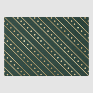 Elegant Green en Gold Foil kerstStripes Tissuepapier