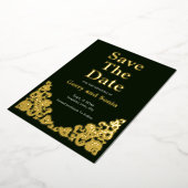 Elegant Green en Gold Folie Uitnodiging (Gedraaid)