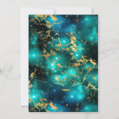 Elegant Green en Gold Galaxy Marble Sweet Sixteen Kaart (Achterkant)