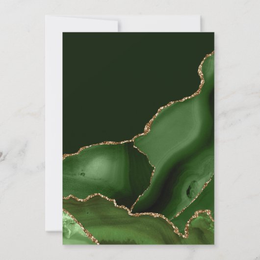 Elegant Green en Gold Glitter Agate 21st Birthday Kaart (Achterkant)