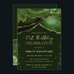 Elegant Green en Gold Glitter Agate 21st Birthday Kaart<br><div class="desc">Elegant Green en Gold Glitter Agate design op een donkergroene achtergrond</div>