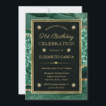 Elegant Green en Gold Glitter Agate 21st Birthday Kaart<br><div class="desc">Elegant Dark Green en Gold Glitter Ocean Agate Geode Slices design met gouden lijst en diamanten clipart</div>
