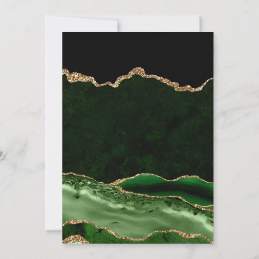 Elegant Green en Gold Glitter Agate 60th Birthday Kaart (Achterkant)
