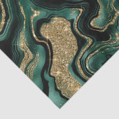 Elegant Green en Gold Glitter Agate Birthday Tissuepapier (Detail)