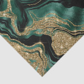 Elegant Green en Gold Glitter Agate Birthday Tissuepapier (Detail)