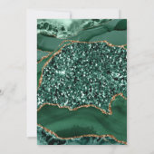 Elegant Green en Gold Glitter Agate Quinceanera Kaart (Achterkant)