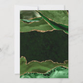 Elegant Green en Gold Glitter Agate Quinceanera Kaart (Achterkant)