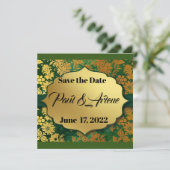 Elegant Green en Gold Invitation (Staand voorkant)