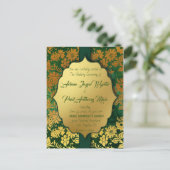 Elegant Green en Gold Invitation Uitnodiging Briefkaart (Staand voorkant)
