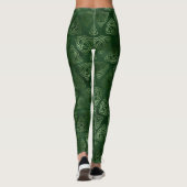 Elegant Green en Gold Irish Celtic Pattern Leggings (Achterkant)