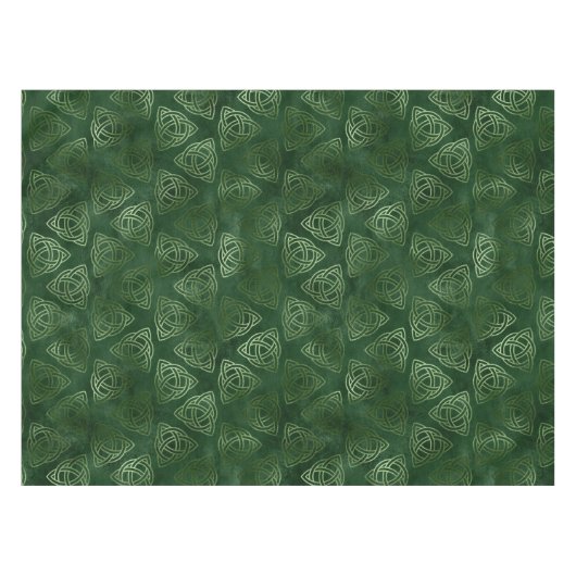 Elegant Green en Gold Irish Celtic Pattern Tafelkleed (Voorkant (Horizontaal))