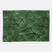 Elegant Green en Gold Irish Celtic Pattern Theedoek (Horizontaal)