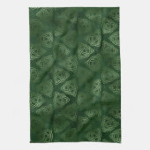 Elegant Green en Gold Irish Celtic Pattern Theedoek (Verticaal)