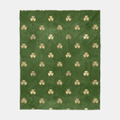 Elegant Green en Gold Irish Shamrock Clover Fleece Deken (Voorkant)