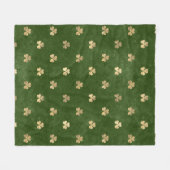 Elegant Green en Gold Irish Shamrock Clover Fleece Deken (Voorkant (Horizontaal))