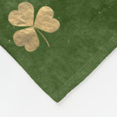 Elegant Green en Gold Irish Shamrock Clover Fleece Deken (Hoek)