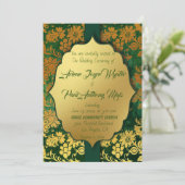 Elegant Green en Gold Kaart (Staand voorkant)