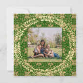Elegant Green en Gold Photo Feestdagenkaart (Voorkant)