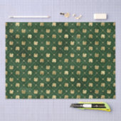 Elegant Green en Gold Shamrock Pattern Tissuepapier (Craft)