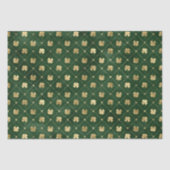 Elegant Green en Gold Shamrock Pattern Tissuepapier (Voorkant)