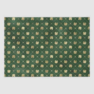 Elegant Green en Gold Shamrock Pattern Tissuepapier