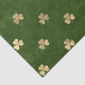 Elegant Green en Gold Shamrock Pattern Tissuepapier (Detail)
