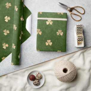 Elegant Green en Gold Shamrock St Patrick's Day Cadeaupapier
