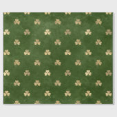 Elegant Green en Gold Shamrock St Patrick's Day Cadeaupapier (Vlak)