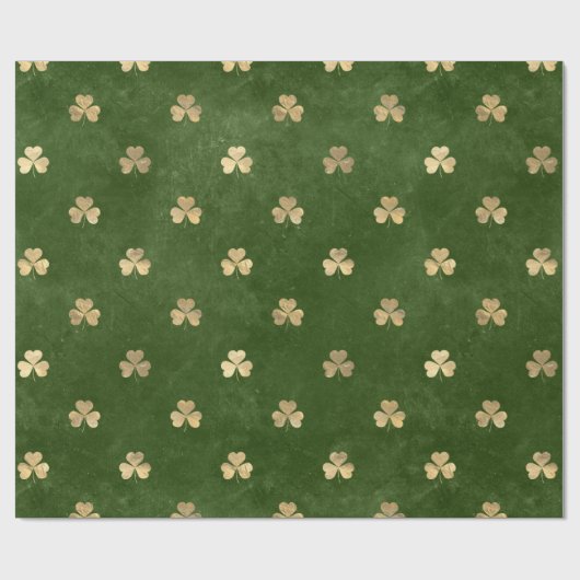 Elegant Green en Gold Shamrock St Patrick's Day Cadeaupapier (Vlak)