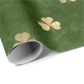 Elegant Green en Gold Shamrock St Patrick's Day Cadeaupapier (Rol Hoek)