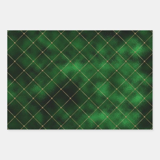 Elegant Green en Gold Shamrock St Patrick's Day Inpakpapier Vel (Voorkant)