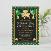 Elegant Green en Gold Shamrock St Patrick's Day Kaart (Staand voorkant)